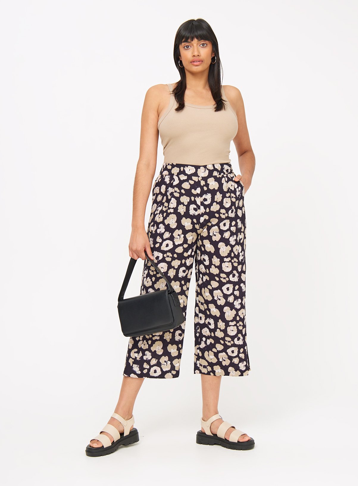 Leopard Print Woven Cropped Trousers  24 - Image 2 thumbnail